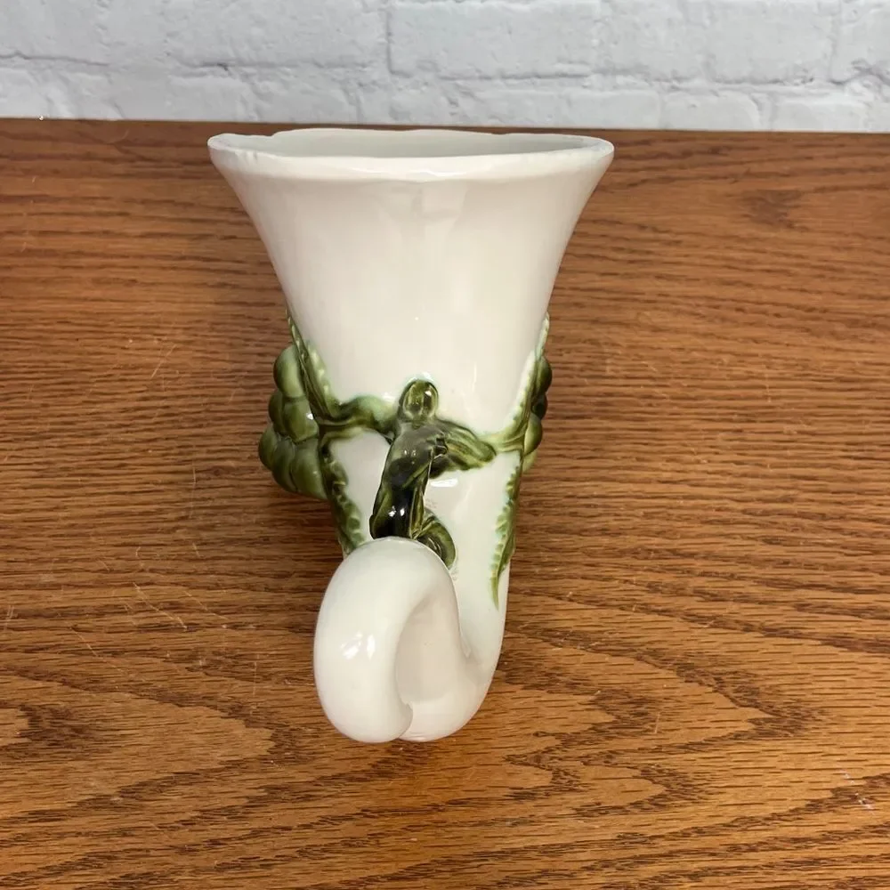 Hull 'Tokay' Tuscany vintage ceramic cornucopia planter vase grapes grapeleaves
